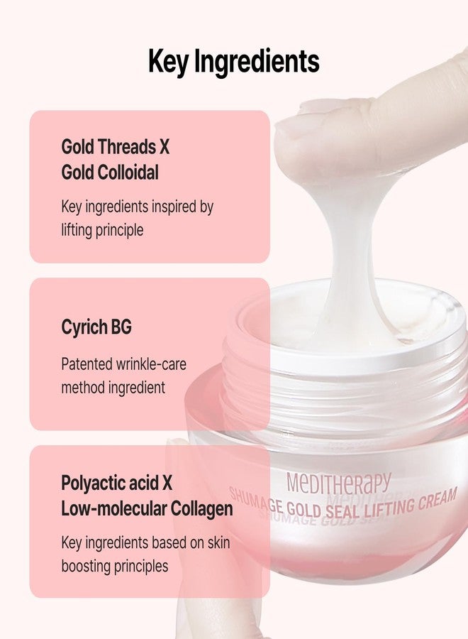 MEDITHERAPY Shumage Gold Seal Lifting Cream - Moisturizer Face Lift Cream, Hydrating & Tightening for Sagging Cheeks - Korean Face Moisturizer for All Skin Types - Radiant Glow Skin - 1.69 Fl. Oz - Image 5